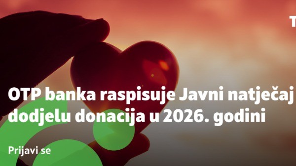 Javni natječaj OTP banke za dodjelu donacija u 2026. godini